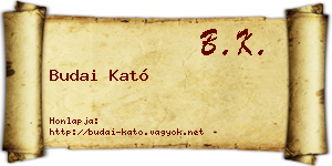 Budai Kató névjegykártya